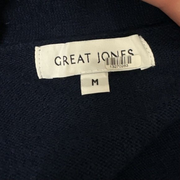 Great Jones - Navy Long Open Short Sleeve Cardigan Women's Sz M Medium - Picture 6 of 7